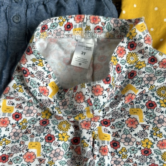 3 piece simple joys by Carter’s Toddler girl set 3T: 2 tops matching leggings - Picture 4 of 5